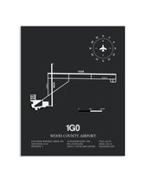Gray Framed Wood County Airport layout wall art poster