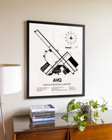 Marana Regional Airport aviation wall décor in black wood frame