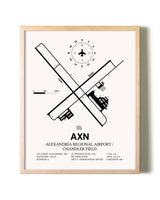Alexandria Regional Airport / Chandler Field framed wall art in white frame