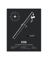 Gray Framed Newberry County Airport layout wall art poster