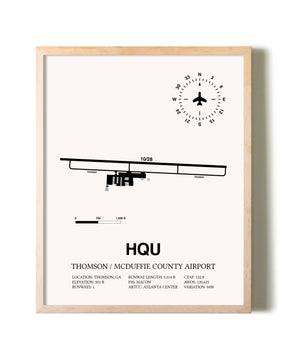 Thomson / McDuffie County Airport framed wall art in white frame
