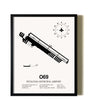 Framed Petaluma Municipal Airport wall art poster in black frame