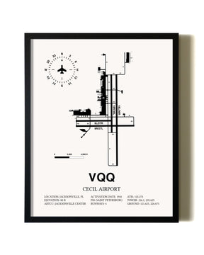 Framed Cecil Airport wall art poster in black frame