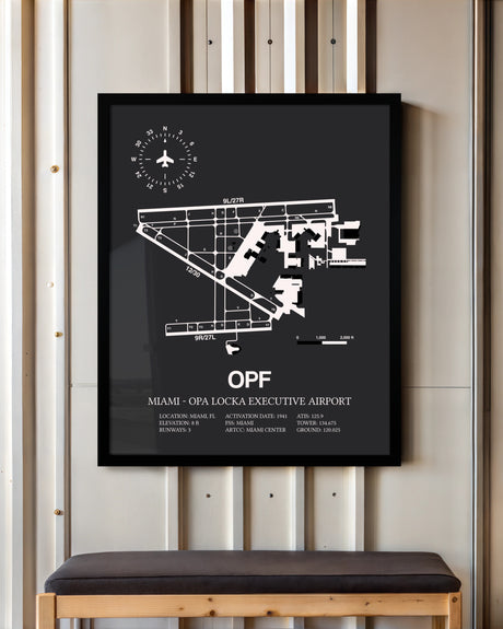 Frame color options for Miami-Opa Locka Executive Airport Wall Art