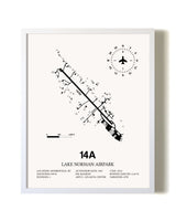 Lake Norman Airpark airport map poster in oak frame