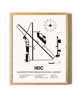 Hammond Northshore Regional Airport framed print in natural wood frame