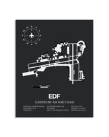 Gray Framed Elmendorf Air Force Base layout wall art poster