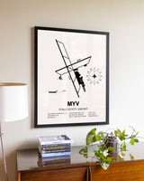 Yuba County Airport aviation wall décor in black wood frame