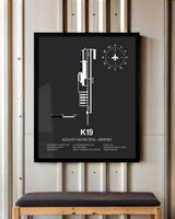 Frame color options for Albany Municipal Airport Wall Art
