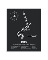 Gray Framed Brainerd Lakes Regional Airport layout wall art poster