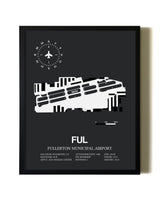 Unframed Fullerton Municipal Airport map print poster