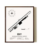 Bessemer National Airport aviation print in walnut frame
