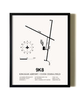 Framed Kingman Airport / Clyde Cessna Field wall art poster in black frame