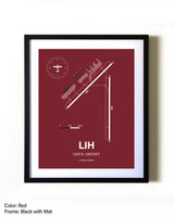 Lihue Airport aviation wall décor in black wood frame