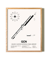 Grand Canyon National Park Airport framed print in natural wood frame