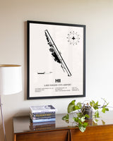 Lake Havasu City Airport aviation wall décor in black wood frame