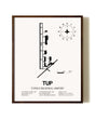 Tupelo Regional Airport aviation print in walnut frame