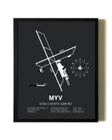 Unframed Yuba County Airport map print poster