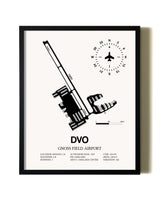 Framed Gnoss Field Airport wall art poster in black frame