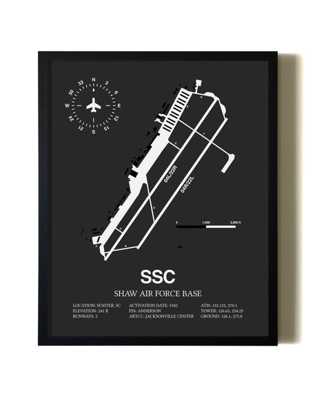 Unframed Shaw Air Force Base map print poster