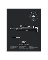 Gray Framed Salem Airpark layout wall art poster