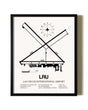 Framed Las Cruces International Airport wall art poster in black frame