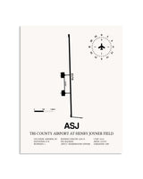 Gray Tri-County Airport At Henry Joyner Field framed poster displayed in an airplane hangar