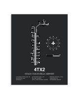 Gray Framed Stage Coach Hills Airport layout wall art poster