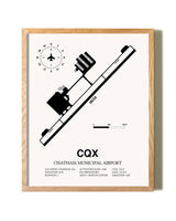 Chatham Municipal Airport framed print in natural wood frame