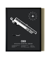 Unframed Petaluma Municipal Airport map print poster