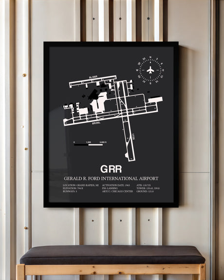 Frame color options for Gerald R. Ford International Airport Wall Art