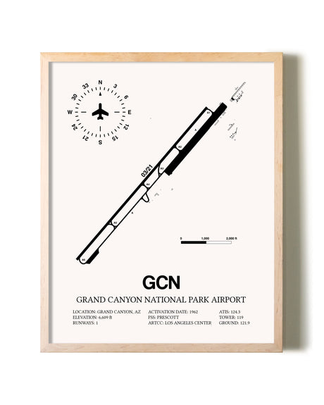 Grand Canyon National Park Airport framed wall art in white frame