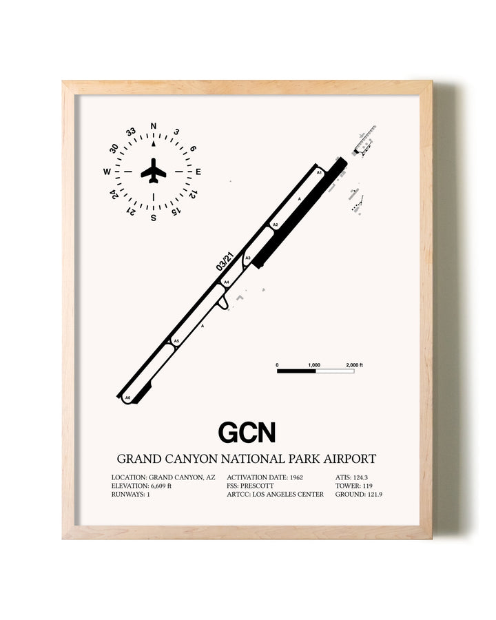 Grand Canyon National Park Airport framed wall art in white frame