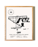 Miami-Opa Locka Executive Airport framed print in natural wood frame