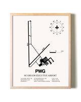 McGregor Executive Airport framed wall art in white frame