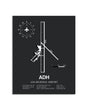 Gray Framed Ada Regional Airport layout wall art poster