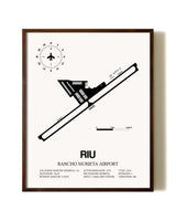 Rancho Murieta Airport aviation print in walnut frame