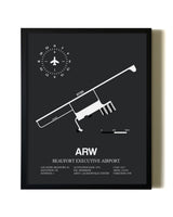 Unframed Beaufort Executive Airport map print poster