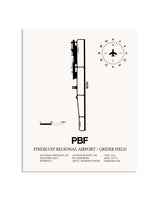 Gray Pinebluff Regional Airport / Grider Field framed poster displayed in an airplane hangar
