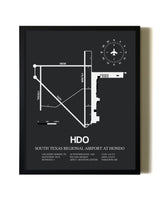 Unframed South Texas Regional Airport At Hondo map print poster