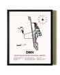 Framed David Wayne Hooks Memorial Airport wall art poster in black frame