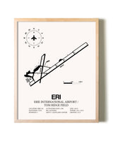 Erie International Airport / Tom Ridge Field framed wall art in white frame