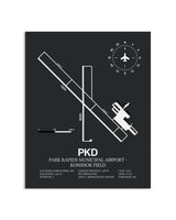 Gray Framed Park Rapids Municipal Airport-Konshok Field layout wall art poster