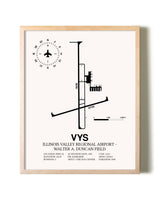 Illinois Valley Regional Airport-Walter A. Duncan Field framed wall art in white frame