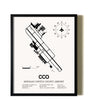 Framed Newnan Coweta County Airport wall art poster in black frame