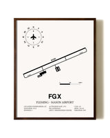 Fleming-Mason Airport aviation print in walnut frame