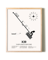 Tampa North Aero Park framed wall art in white frame