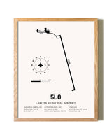 Lakota Municipal Airport framed print in natural wood frame