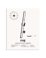 Gray Fayette County Airport framed poster displayed in an airplane hangar