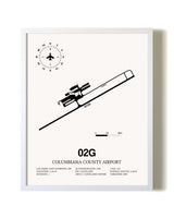Columbiana County Airport airport map poster in oak frame